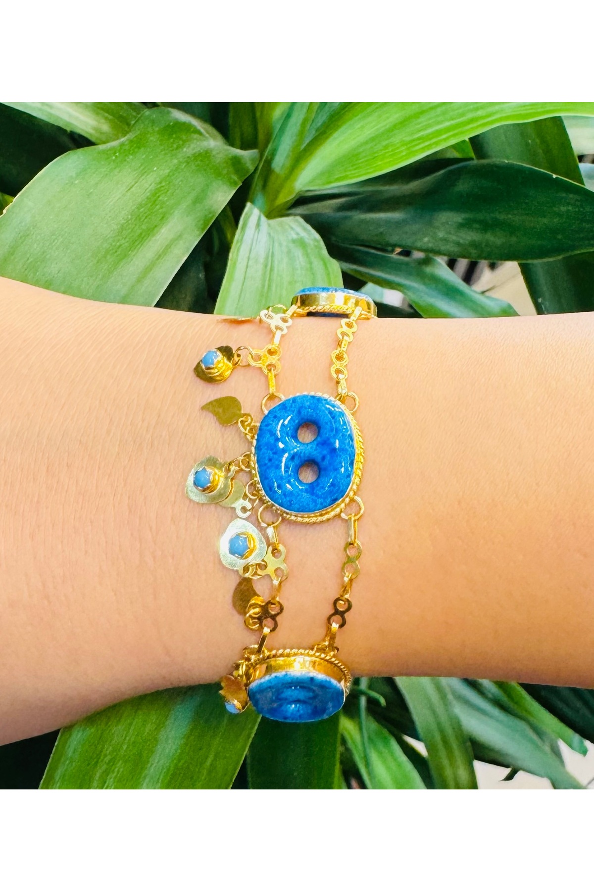 14 Ayar Altın Süryani Gözlü Bileklik
