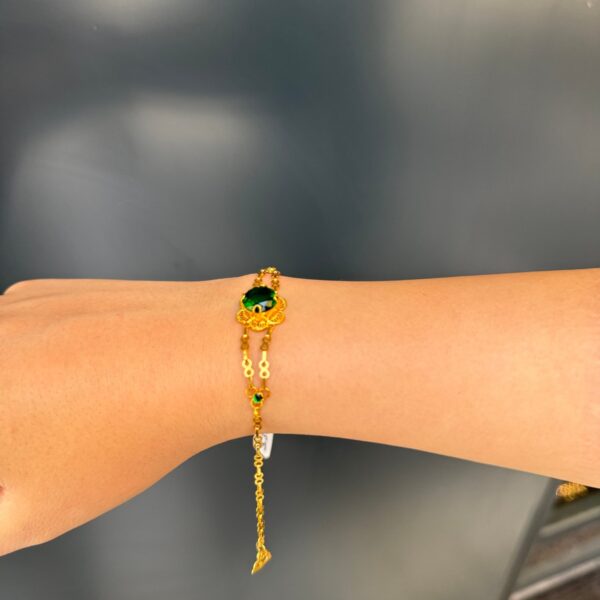 14 Ayar Zümrüt Doğal Taşlı Bileklik