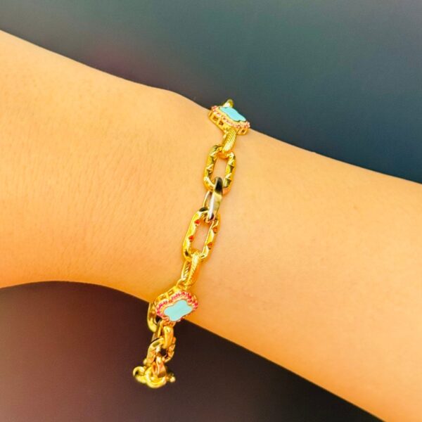 14 Ayar Altın Mineli Yonca Bileklik