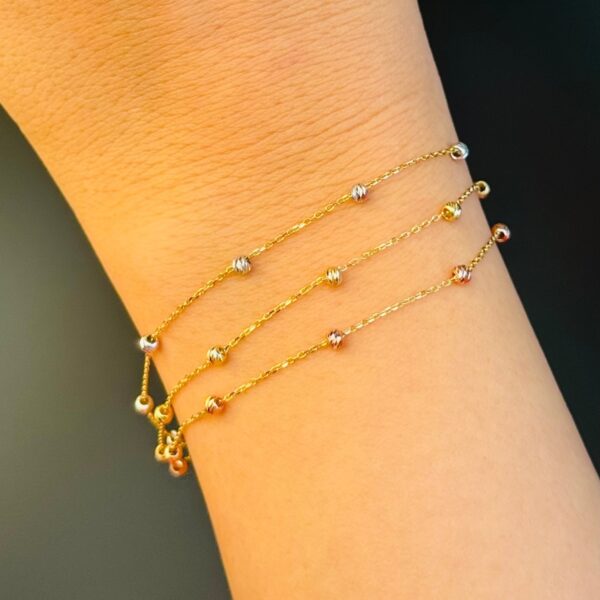 14 Ayar Altın 3 Sıralı Dorikalı Bileklik