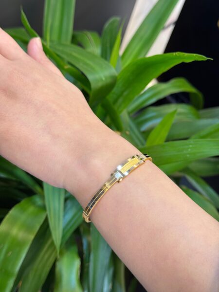 14 Ayar Altın Tekli Kaburga Ajda Kelepçe Bileklik