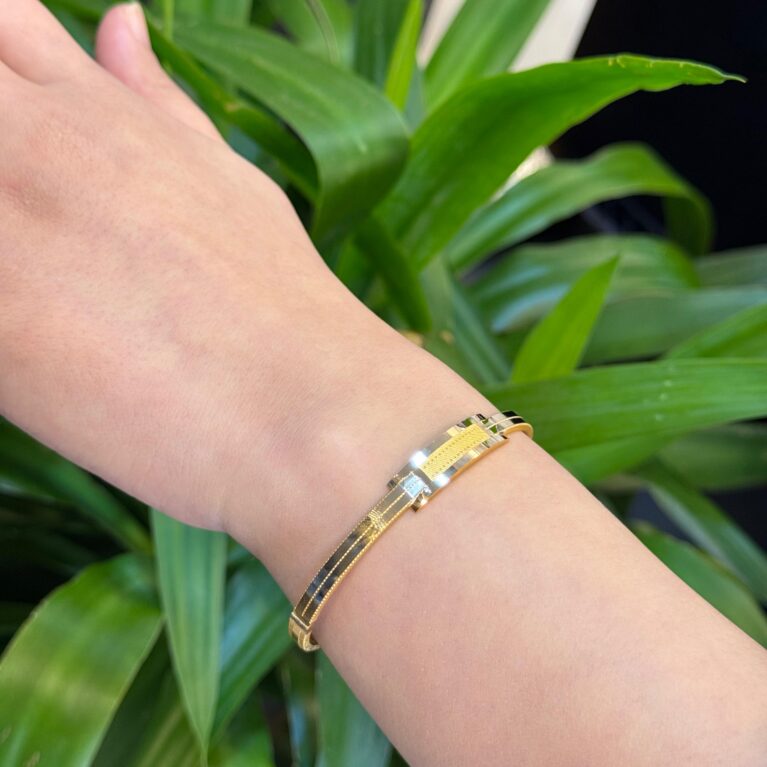 14 Ayar Altın Tekli Kaburga Ajda Kelepçe Bileklik