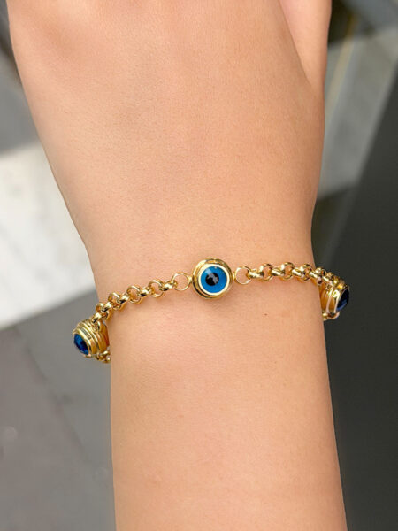 14 Ayar Altın 3 Gözlü Doc Bileklik