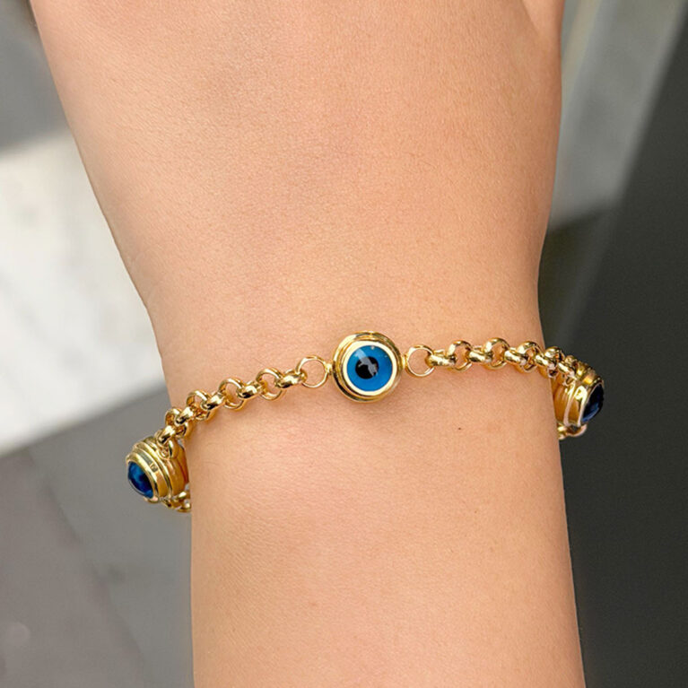 14 Ayar Altın 3 Gözlü Doc Bileklik