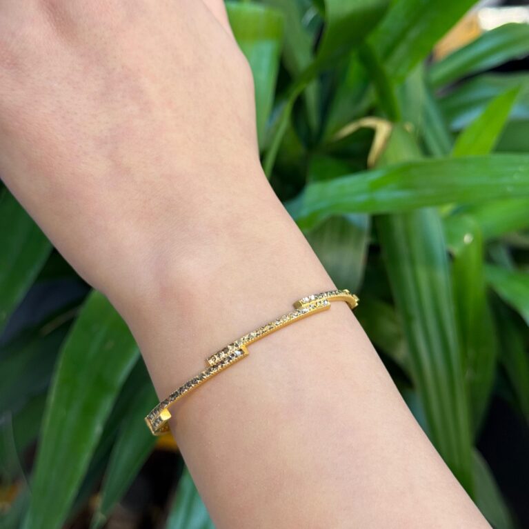 14 Ayar Altın Parıltı Ajda Kelepçe Bileklik