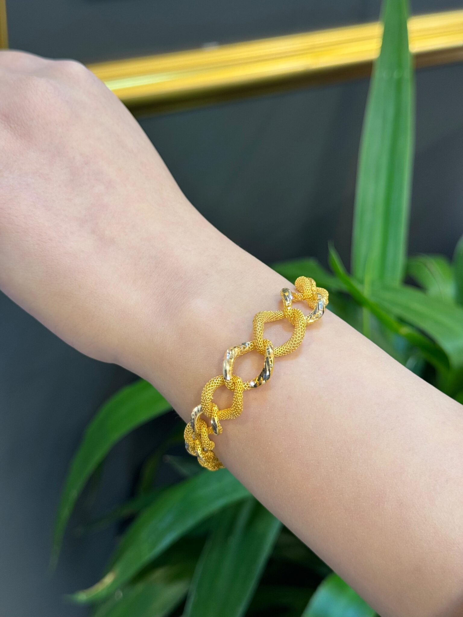 14 Ayar Altın Süzme Füzyon Bileklik