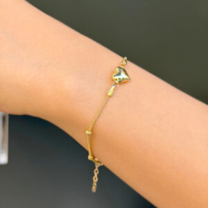 14 Ayar Altın Dorikalı Balon Kalp Bileklik