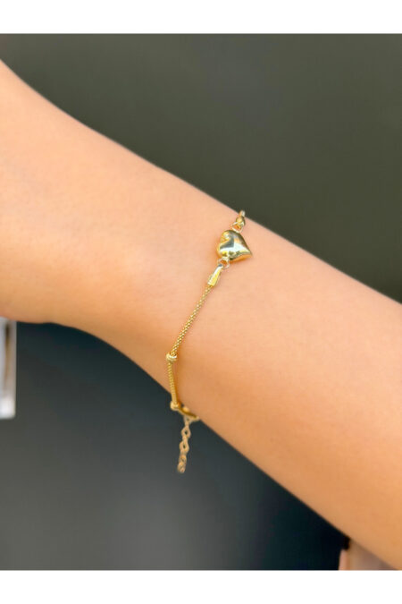 14 Ayar Altın Dorikalı Balon Kalp Bileklik