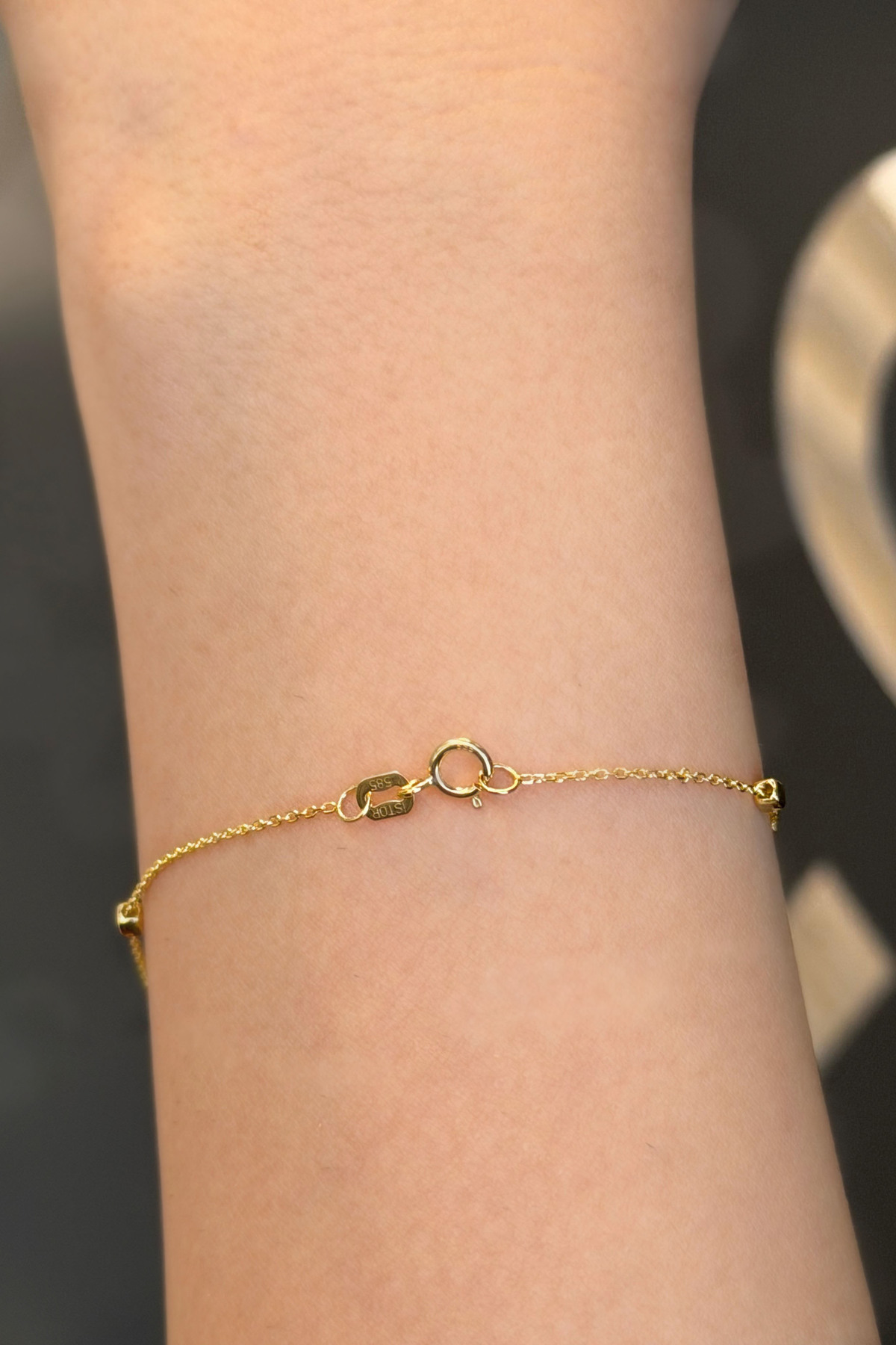 14 Ayar Altın Kare Küp Bileklik