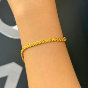 14 Ayar Altın Örgü Halat Bileklik