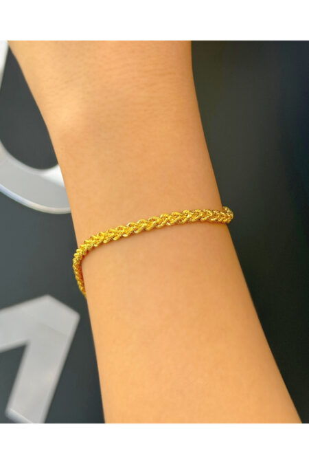 14 Ayar Altın Örgü Halat Bileklik