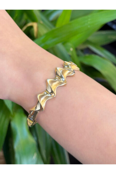 14 Ayar Altın ZigZag Kelepçe Bileklik