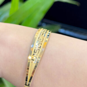 14 Ayar Altın Desenli Ajda Kelepçe Bileklik