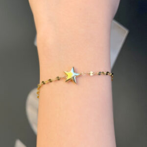 14 Ayar Altın Aynalı Yıldız Bileklik