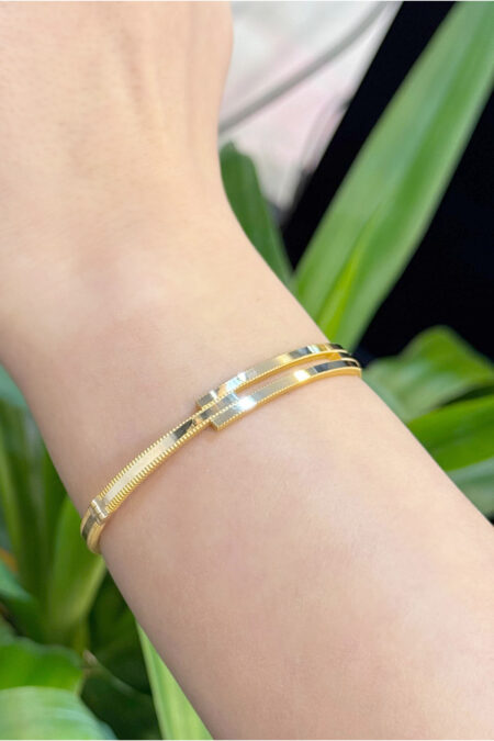 14 Ayar Altın Ajda Kaburga Kelepçe Bileklik