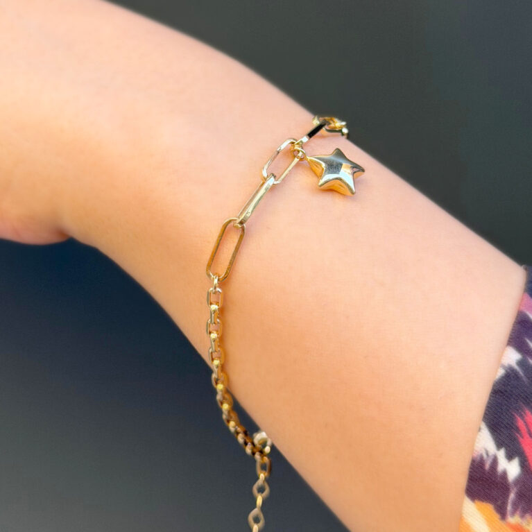 14 Ayar Altın Balon Yıldız Bileklik