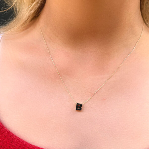 14 Ayar 3 Boyutlu B Harfli Kolye