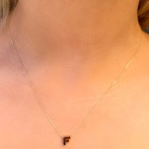 14 Ayar Altın 3 Boyutlu F Harfli Kolye