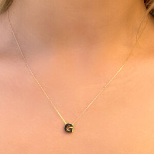 14 Ayar Altın 3 Boyutlu G Harfli Kolye