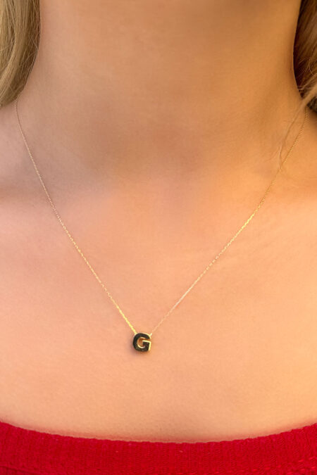 14 Ayar Altın 3 Boyutlu G Harfli Kolye