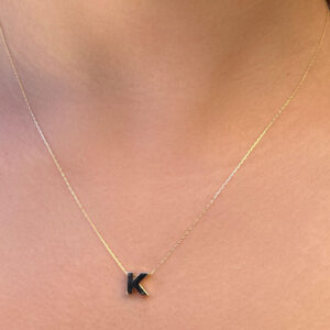 14 Ayar Altın 3 Boyutlu K Harfli Kolye