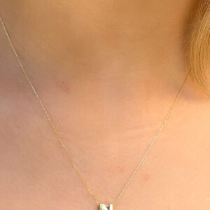 14 Ayar Altın 3 Boyutlu N Harfli Kolye