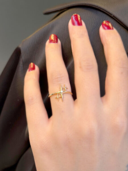 14 Ayar Altın 3'lü Yıldız Yüzük