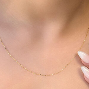 14 Ayar Altın Aynalı Zincir Kolye