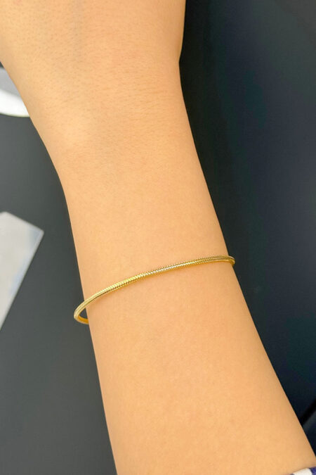 14 Ayar Altın Elastik Balık Sırtı Bileklik