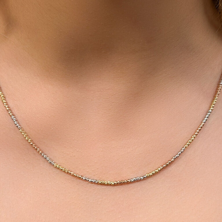 14 Ayar Altın Full Renkli Dorikalı Kolye