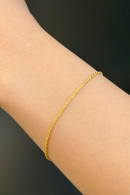 14 Ayar Altın İnce (1 Mikron) Halat Bileklik