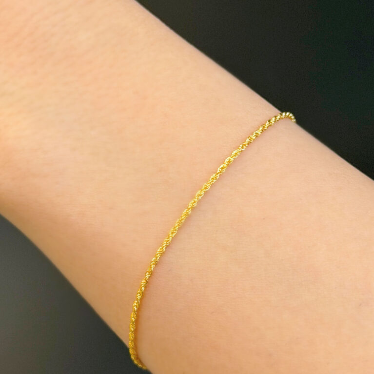 14 Ayar Altın İnce (1 Mikron) Halat Bileklik