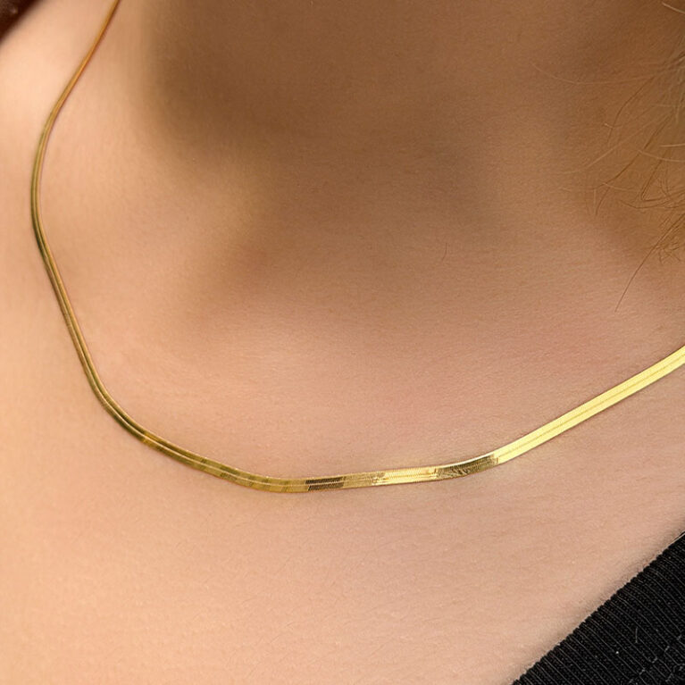 14 Ayar Altın İtalyan Ezme Kolye