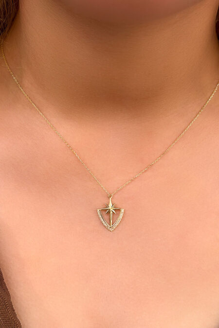 14 Ayar Altın Kuzey Yıldızı Kolye