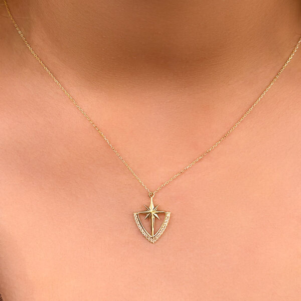 14 Ayar Altın Kuzey Yıldızı Kolye