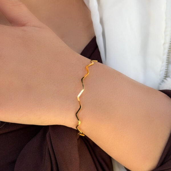 22 Ayar Altın Zig-Zag Bilezik