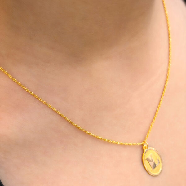 14 Ayar Altın Oval L Harfli Kolye