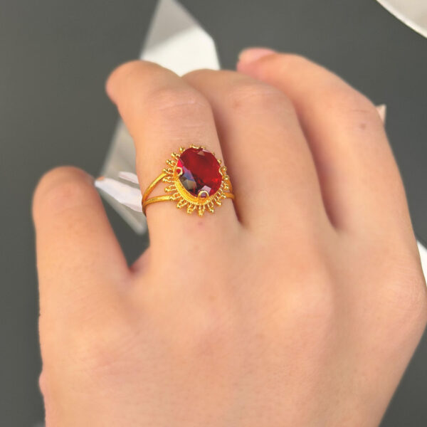 14 Ayar Altın Yakut Taşlı Yüzük