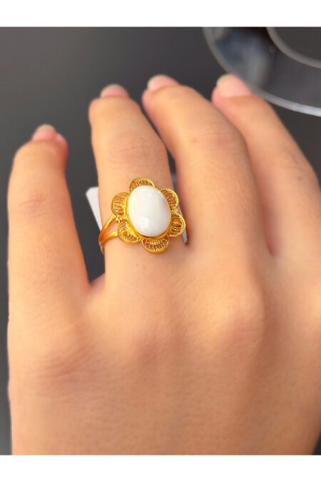 14 Ayar Altın Telkari Taşlı Yüzük