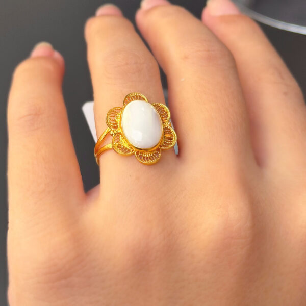 14 Ayar Altın Telkari Taşlı Yüzük