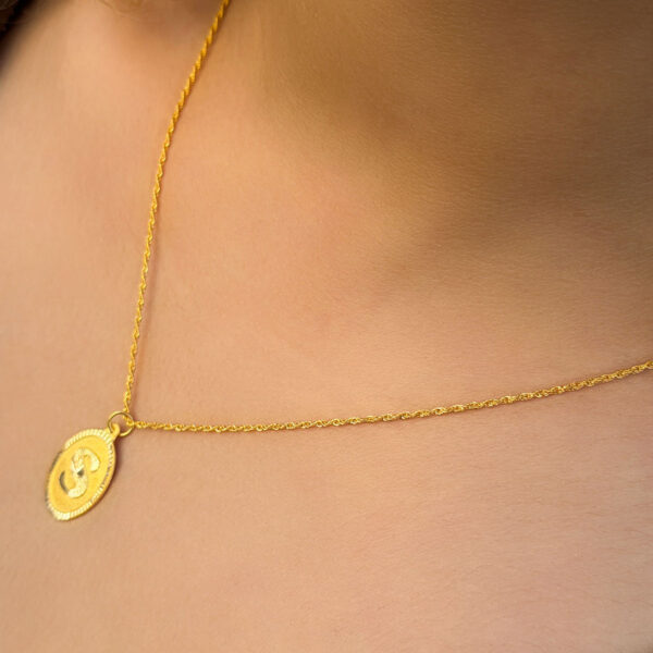14 Ayar Altın Oval S Harfli Kolye