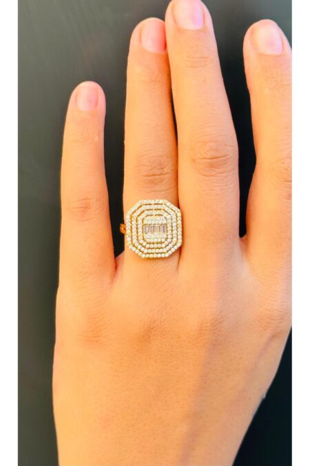 14 Ayar Altın Büyük Baget Yüzük