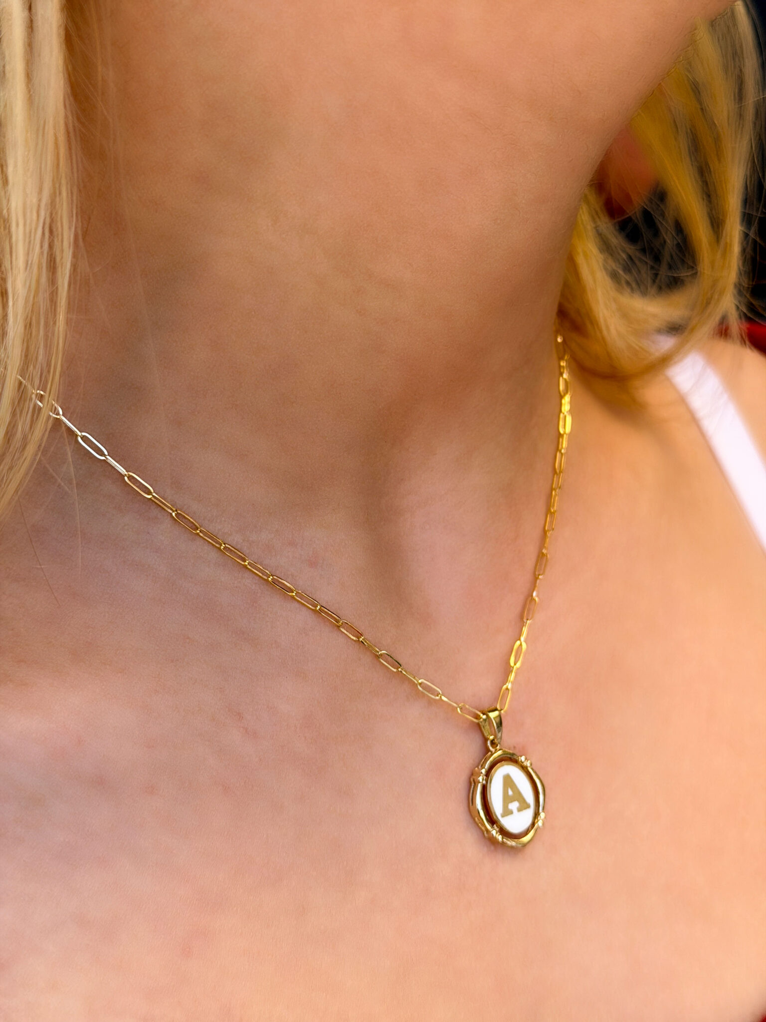 14 Ayar Retro A Harfi Kolye