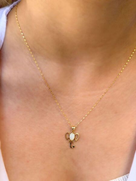 14 Ayar Altın Fil Tasarımlı Kolye