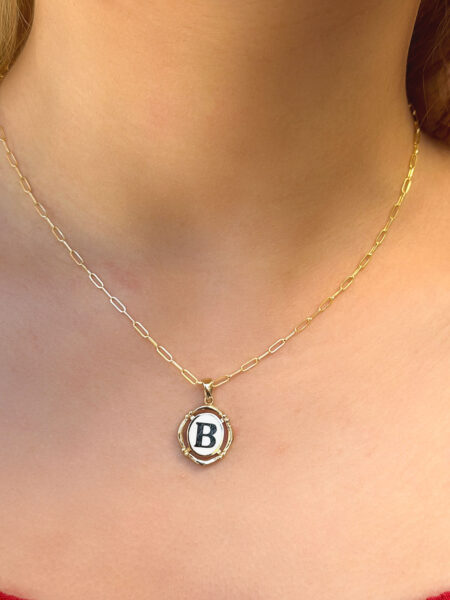 14 Ayar Retro B Harfi Kolye