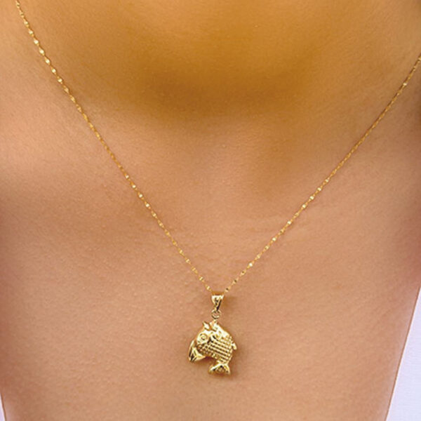 14 Ayar Altın Balık Tasarım Kolye