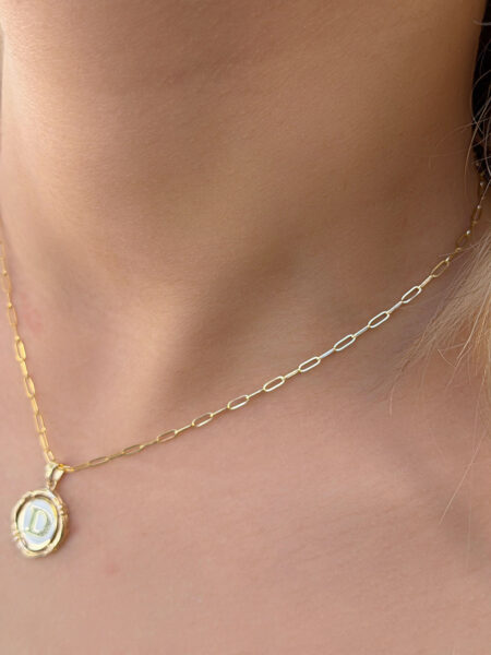 14 Ayar Retro D Harfi Kolye