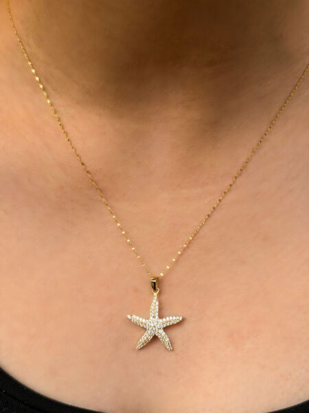 14 Ayar Altın Deniz Yıldızı Kolye
