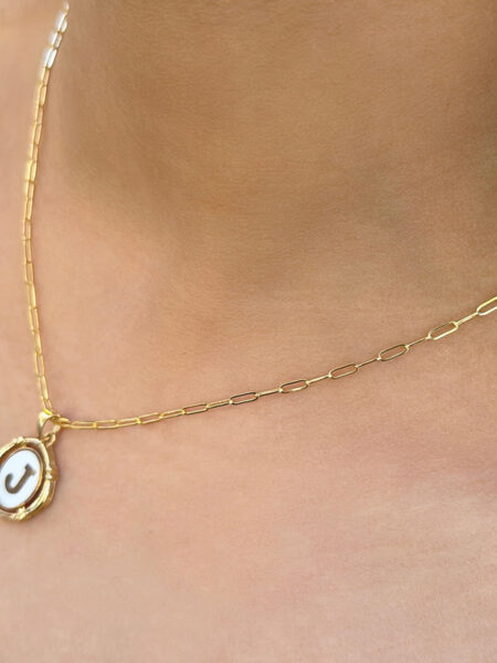 14 Ayar RetroJ Harfi Kolye