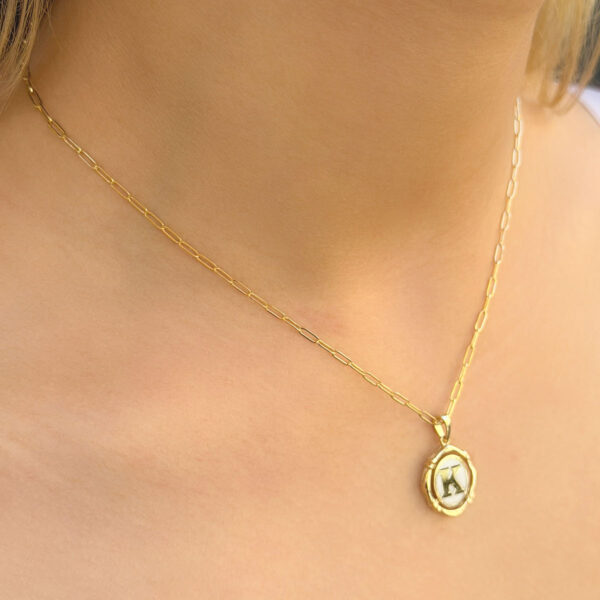 14 Ayar Retro K Harfi Kolye